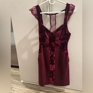 Free people mini velvet red dress